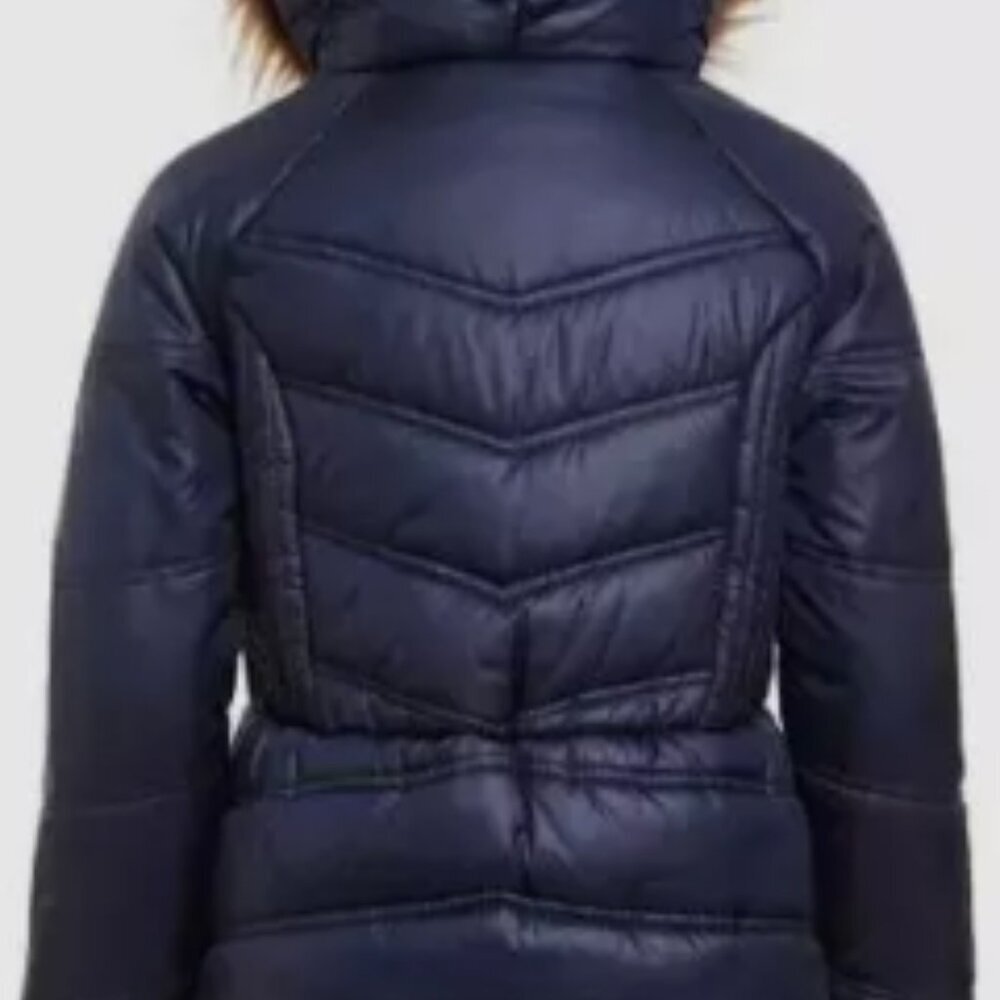 Tommy Hilfiger Girls' Long Length Heavyweight Puffer Jacket with Polar Fleece - Picture 2 of 6